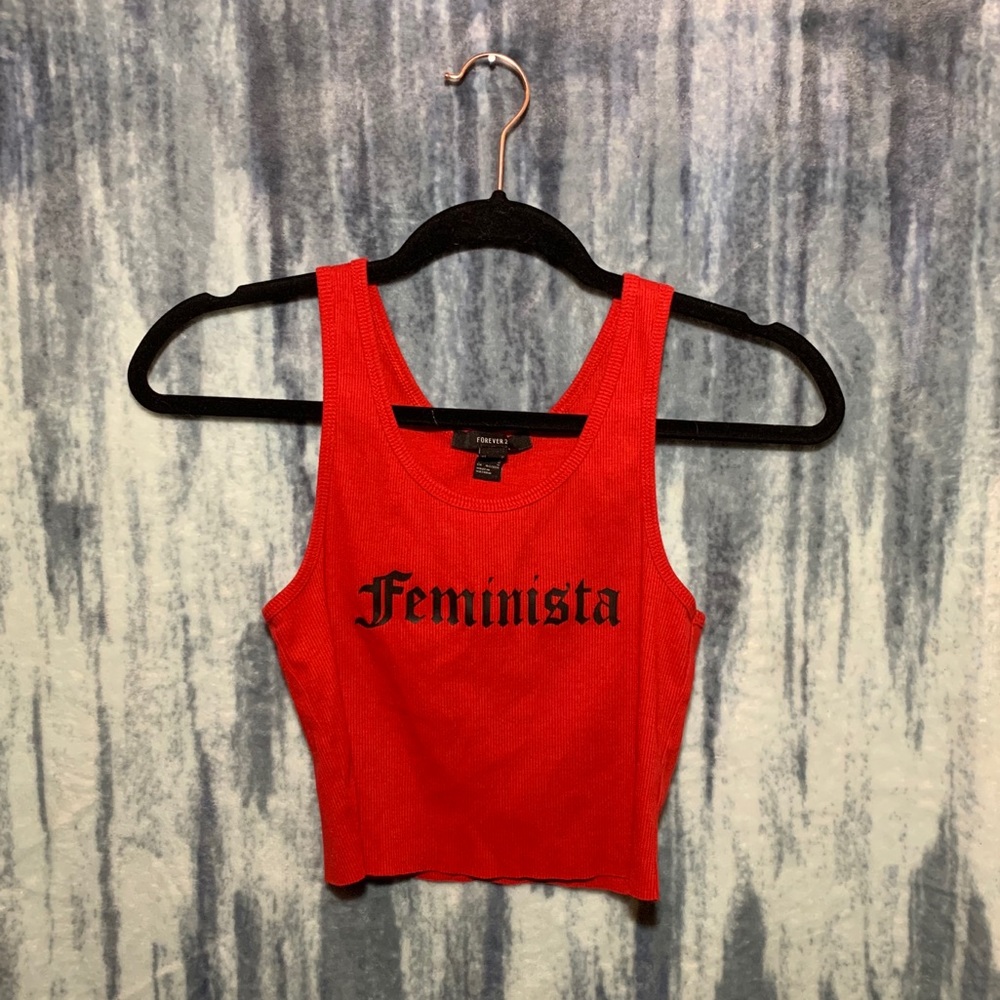Feminista sleeveless crop top